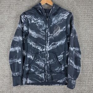 Sinful Affliction Style Y2K Womens Zip Up Hoodie Black Skull Angel Wings Size XL